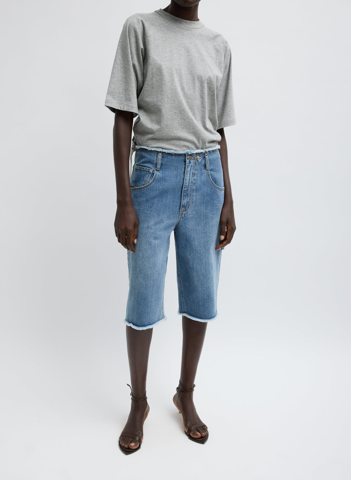 Classic Wash Denim Newman Short Classic Blue - Tibi