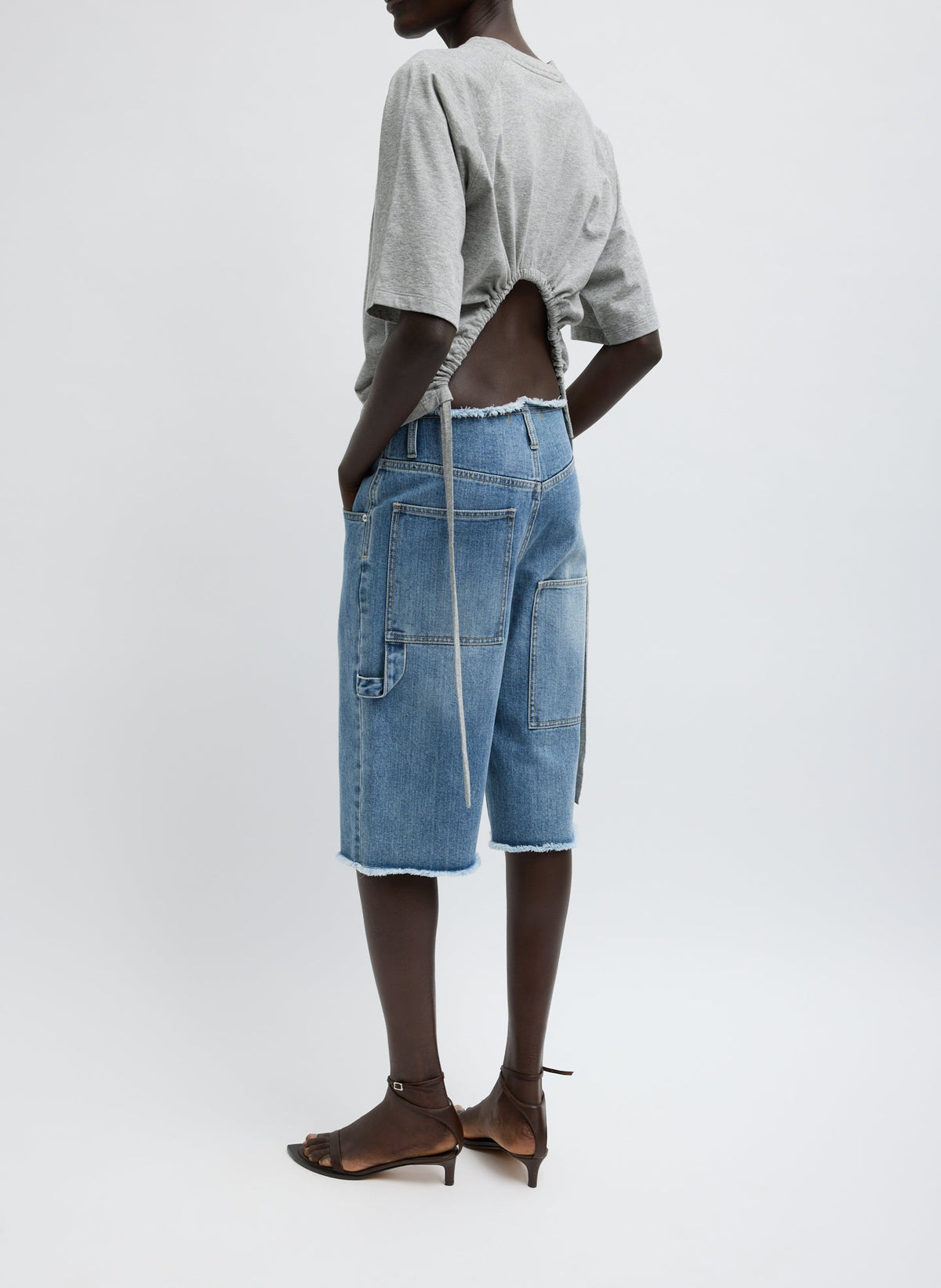 Classic Wash Denim Newman Short Classic Blue - Tibi