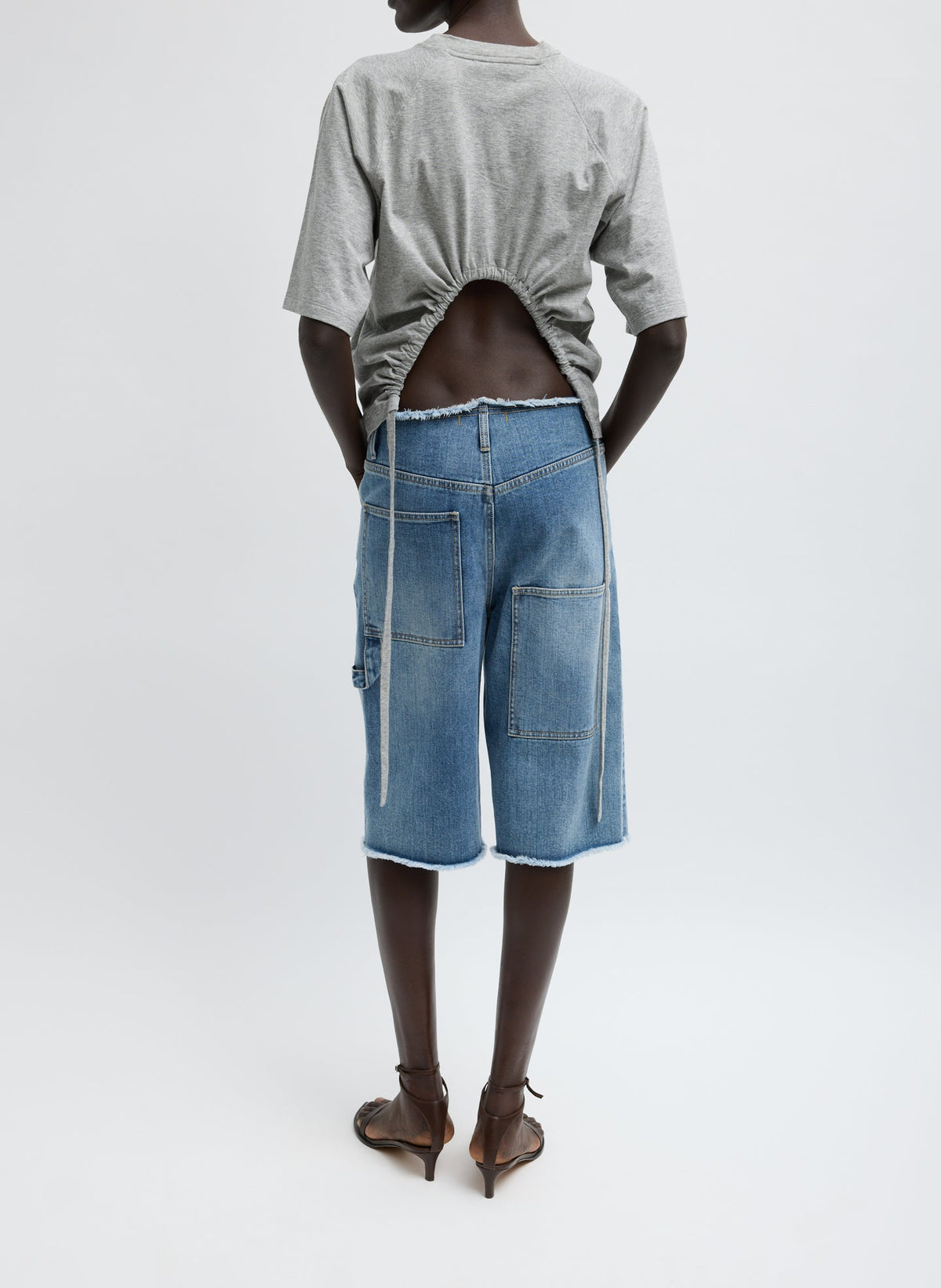 Classic Wash Denim Newman Short Classic Blue - Tibi
