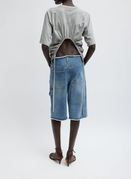 Classic Wash Denim Newman Short Classic Blue - Tibi