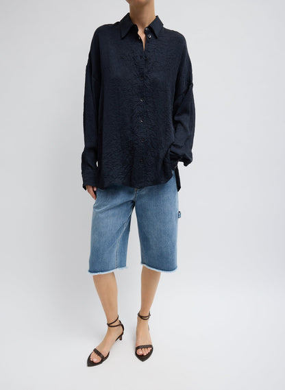 Classic Wash Denim Newman Short Classic Blue - Tibi