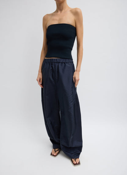 Ribbed Sweater Tube Top Navy - Tibi