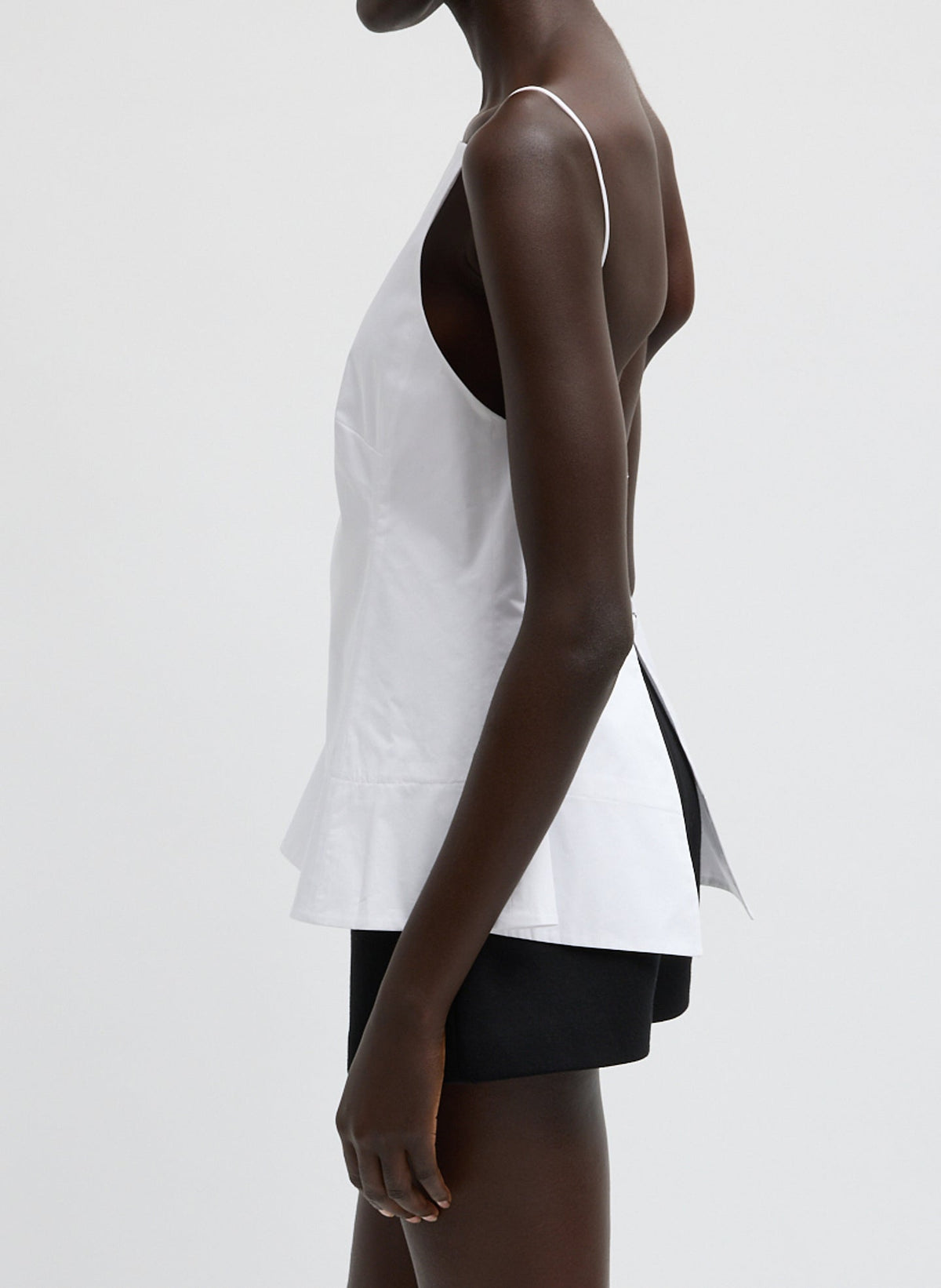 Eco Poplin Strappy Open Back Top White - Tibi