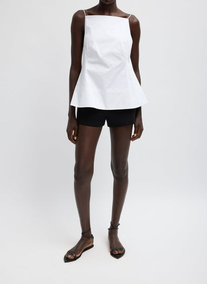 Eco Poplin Strappy Open Back Top White - Tibi