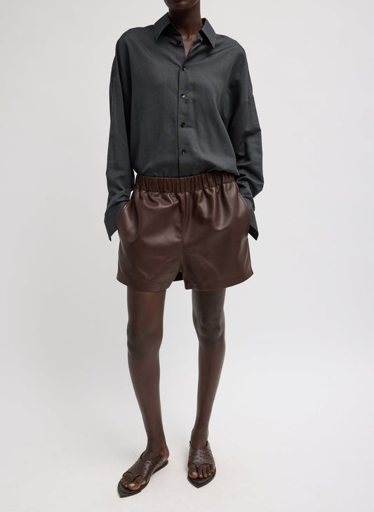Leather Pull On Short Brown - Tibi