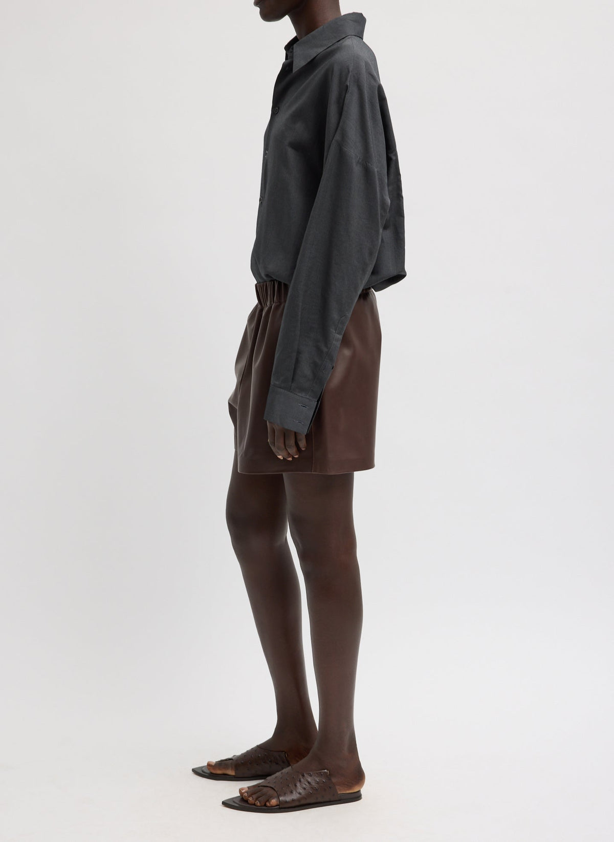 Leather Pull On Short Brown - Tibi