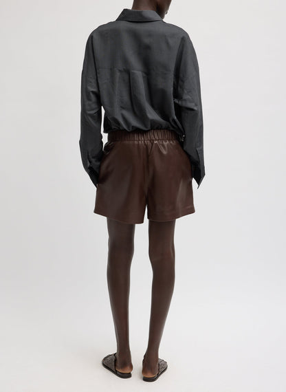 Leather Pull On Short Brown - Tibi