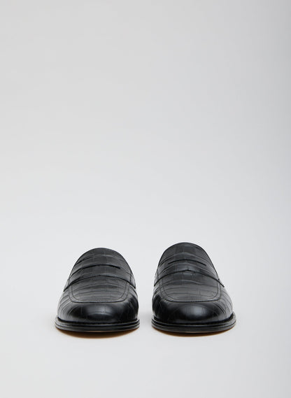 Herbert Slide Crocodile Embossed Black - Tibi