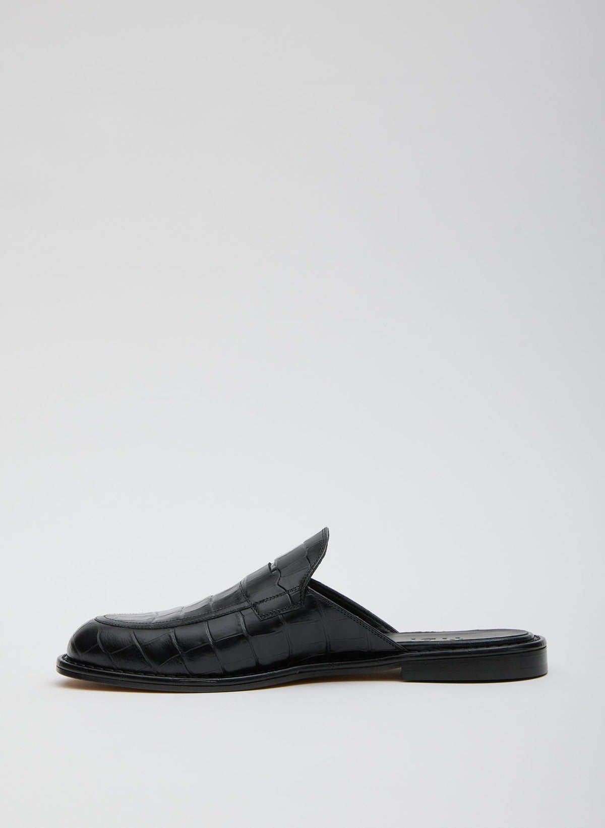 Herbert Slide Crocodile Embossed Black - Tibi