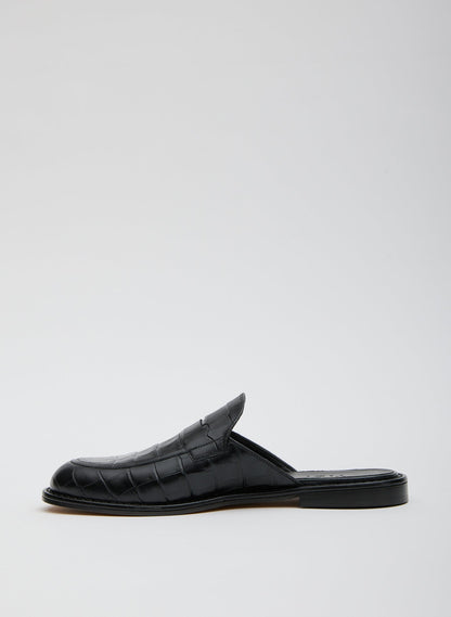 Herbert Slide Crocodile Embossed Black - Tibi