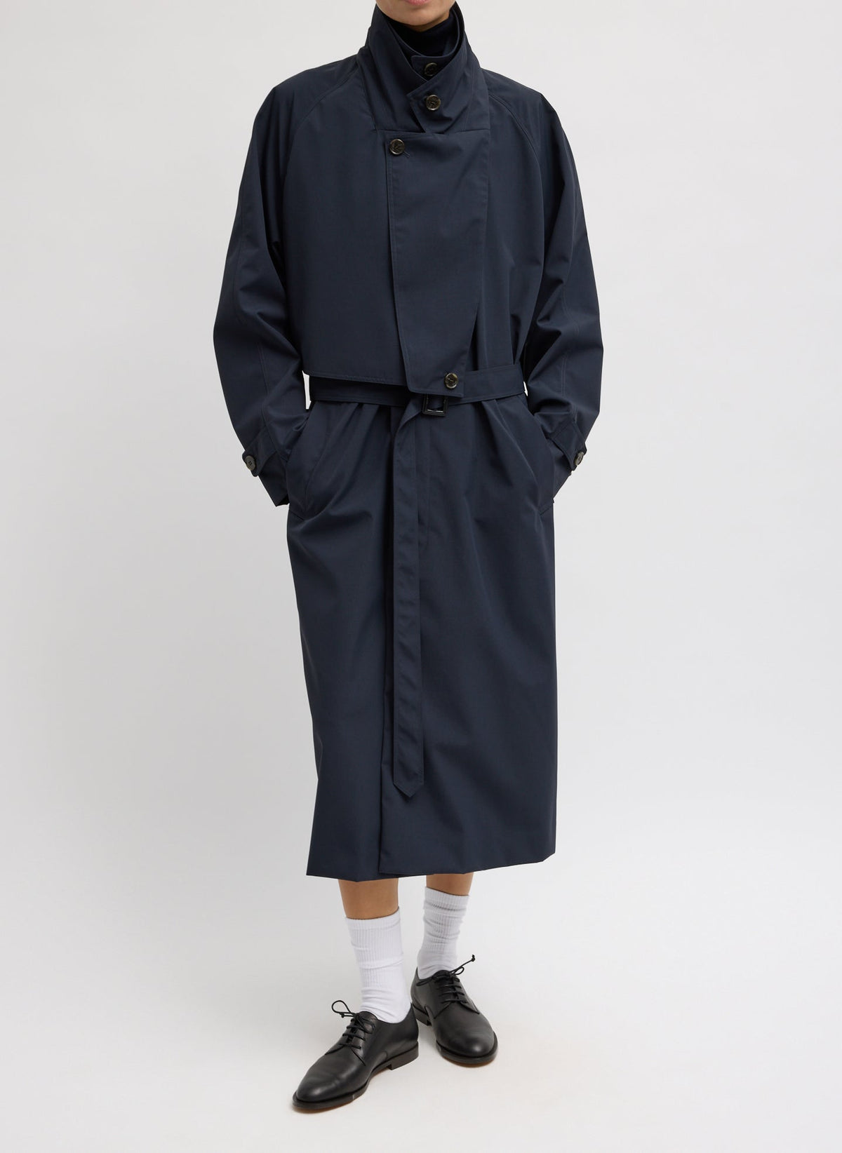Double Collar Frank Trench Navy - Tibi