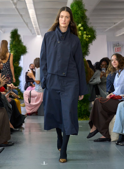 Double Collar Frank Trench Navy - Tibi