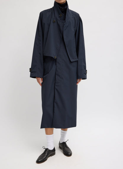 Double Collar Frank Trench Navy - Tibi