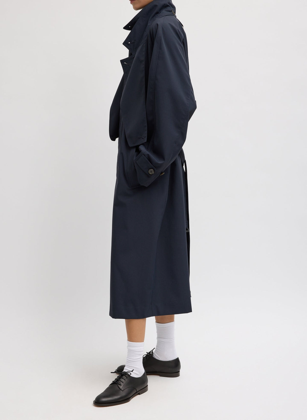 Double Collar Frank Trench Navy - Tibi