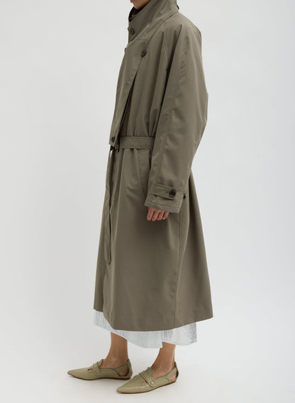 Double Collar Frank Trench Dark Hazelnut - Tibi