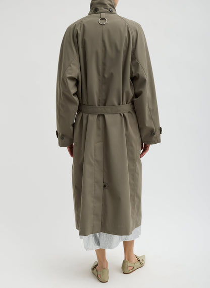 Double Collar Frank Trench Dark Hazelnut - Tibi