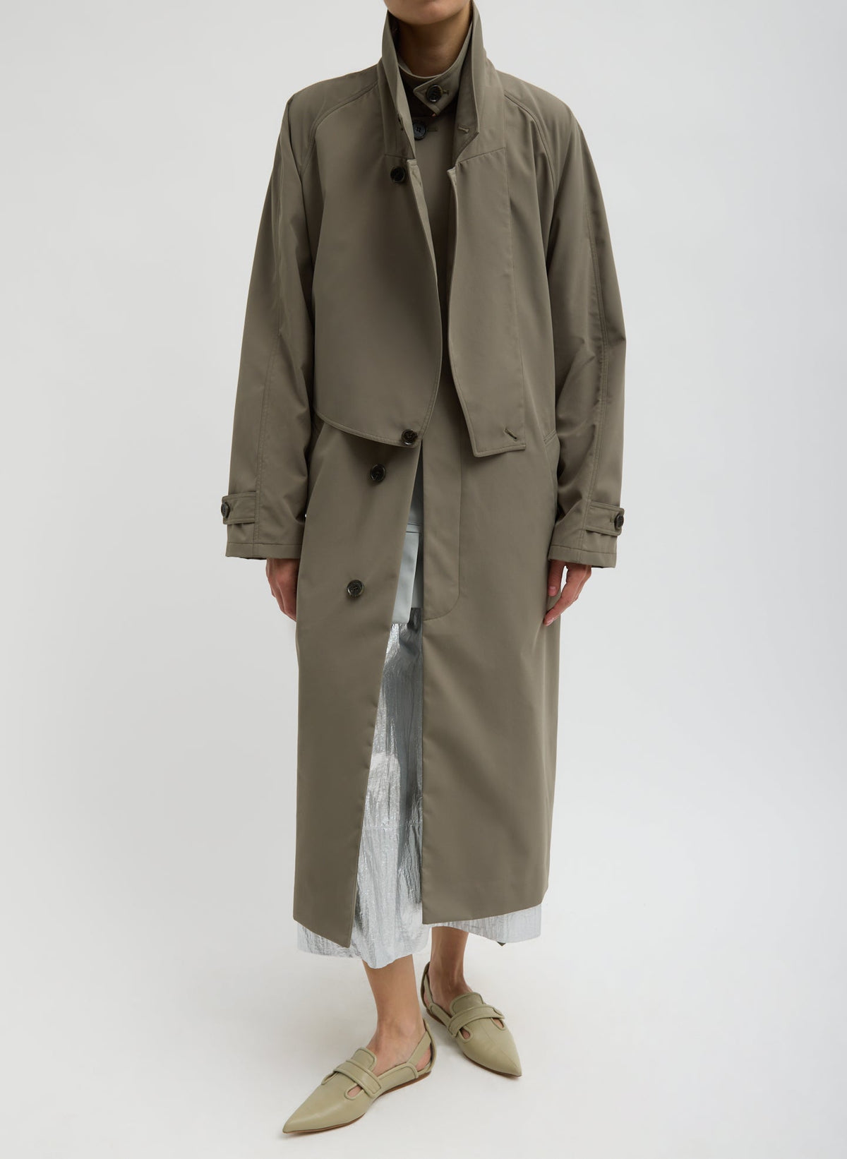 Double Collar Frank Trench Dark Hazelnut - Tibi