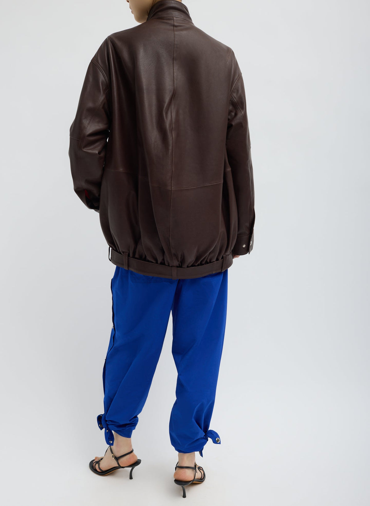 Leather Moto Bomber Brown - Tibi