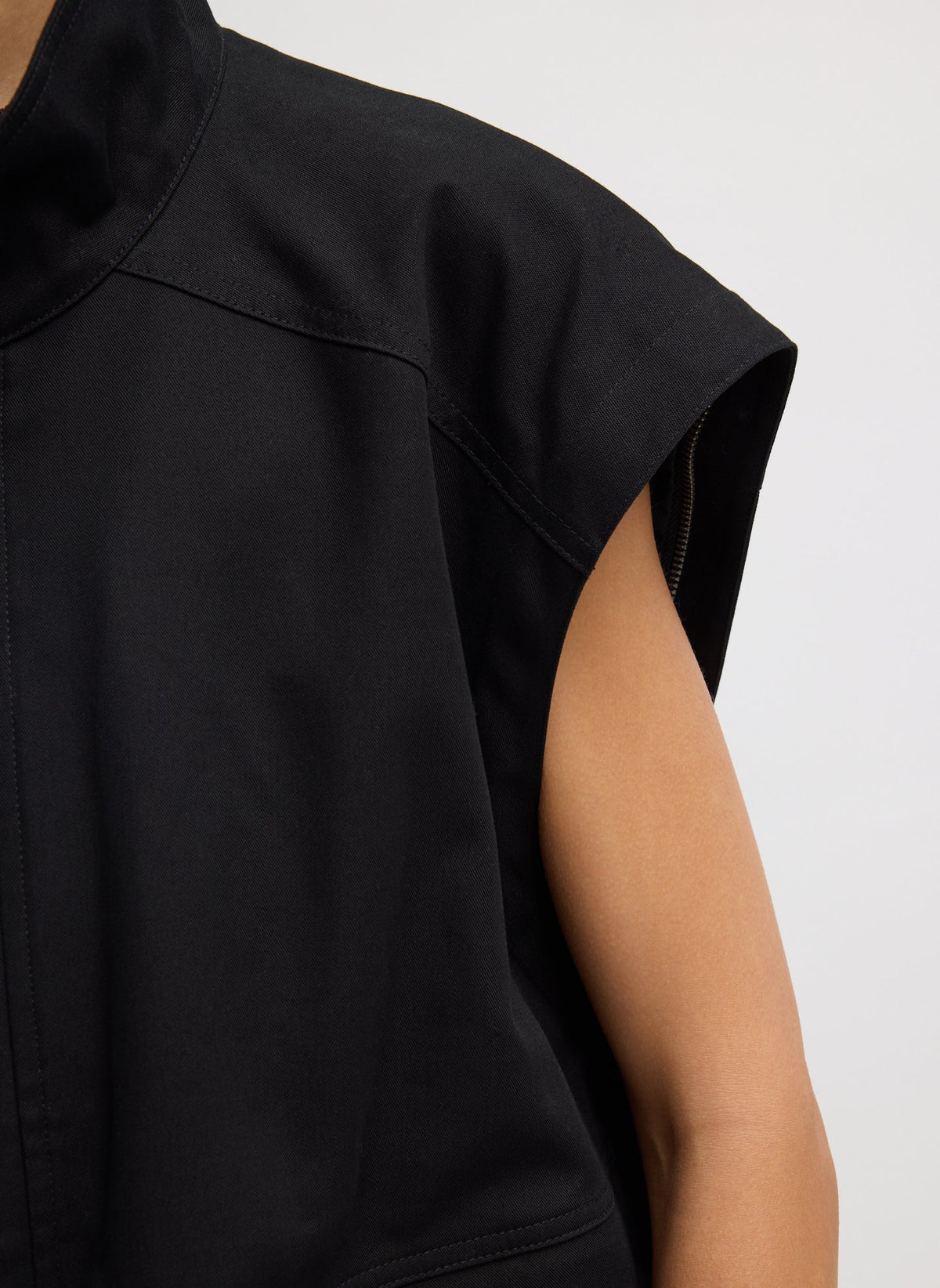 Patchwork Twill Slicker Jacket Black - Tibi