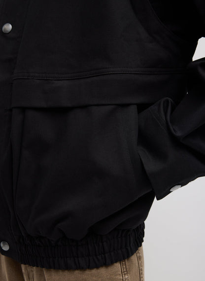Patchwork Twill Slicker Jacket Black - Tibi