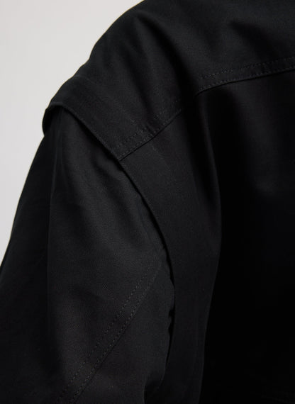Patchwork Twill Slicker Jacket Black - Tibi
