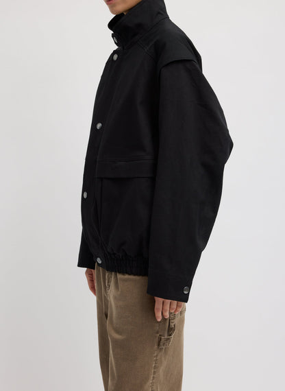 Patchwork Twill Slicker Jacket Black - Tibi