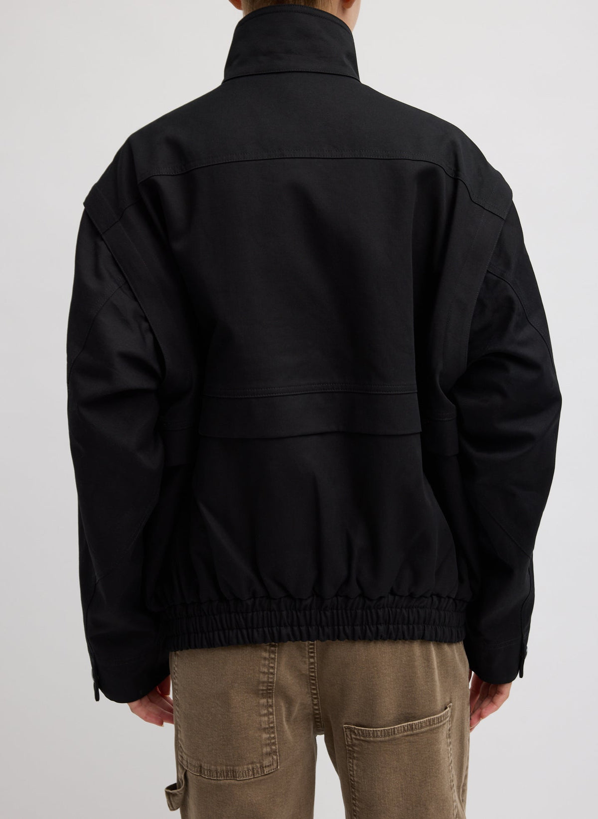 Patchwork Twill Slicker Jacket Black - Tibi