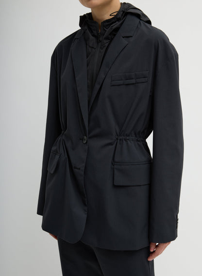 Tech Suiting Anorak Blazer With Zip Off Vest Black - Tibi