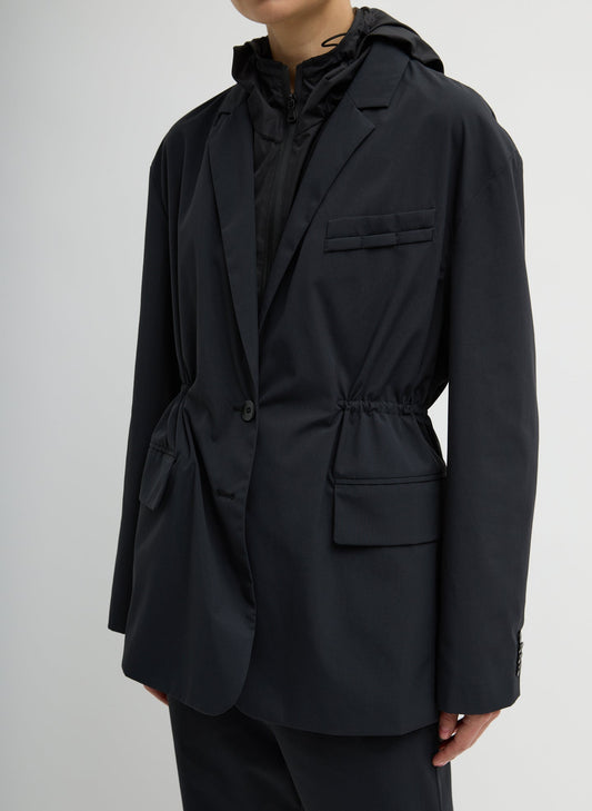 Tech Suiting Anorak Blazer With Zip Off Vest Black - Tibi