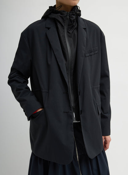 Tech Suiting Anorak Blazer With Zip Off Vest Black - Tibi