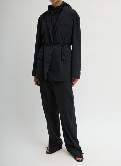Tech Suiting Anorak Blazer With Zip Off Vest Black - Tibi