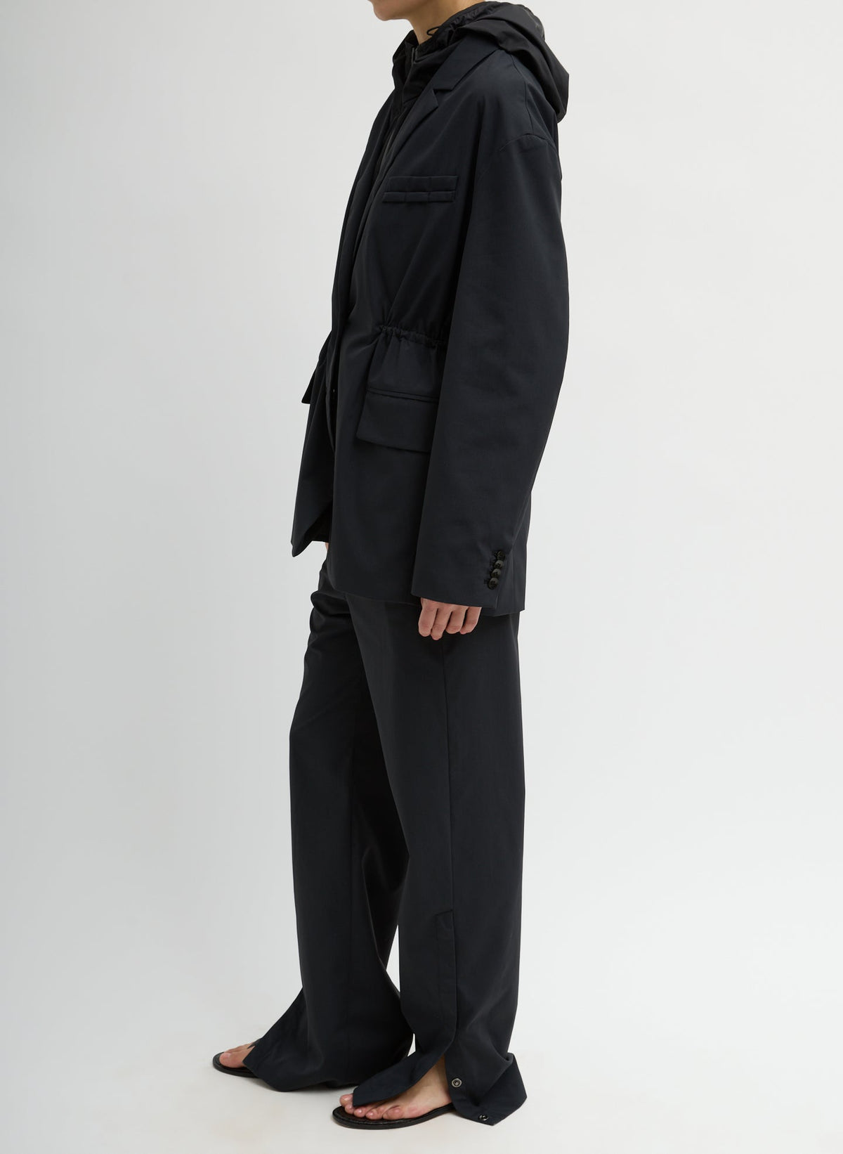 Tech Suiting Anorak Blazer With Zip Off Vest Black - Tibi