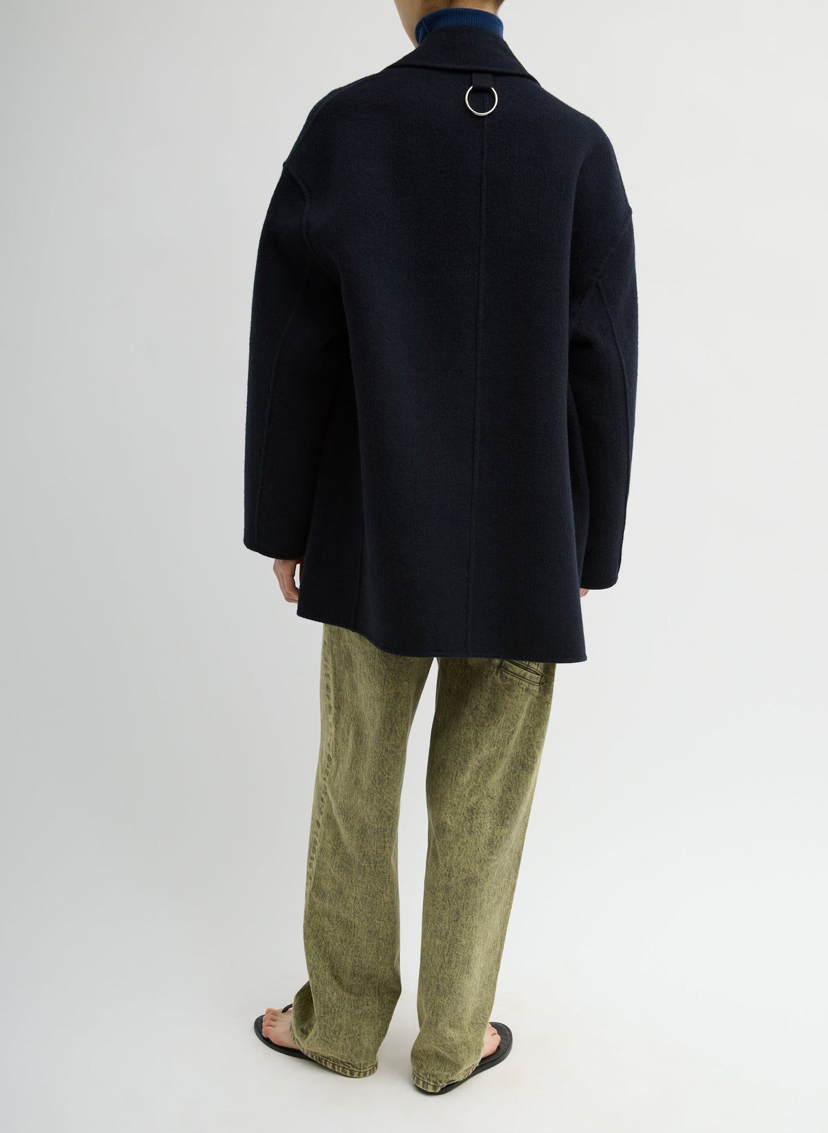 Luxe Double Faced Wool Angora Liam Blazer Navy - Tibi