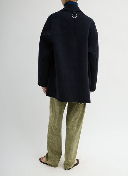 Luxe Double Faced Wool Angora Liam Blazer Navy - Tibi