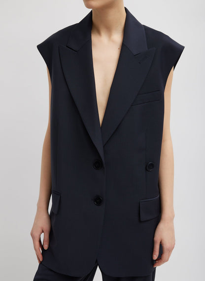 Tropical Wool Liam Vest Navy - Tibi