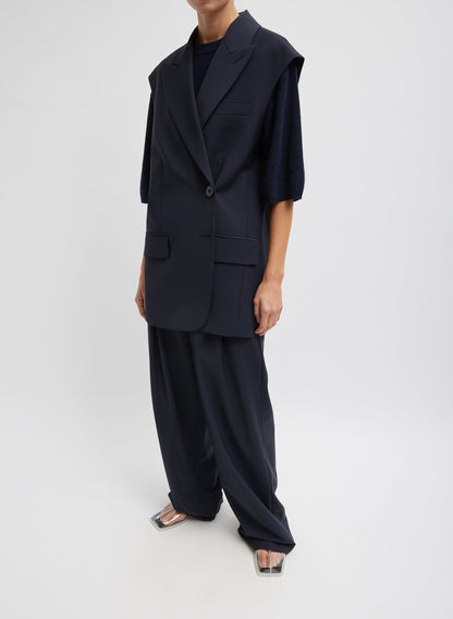Tropical Wool Liam Vest Navy - Tibi