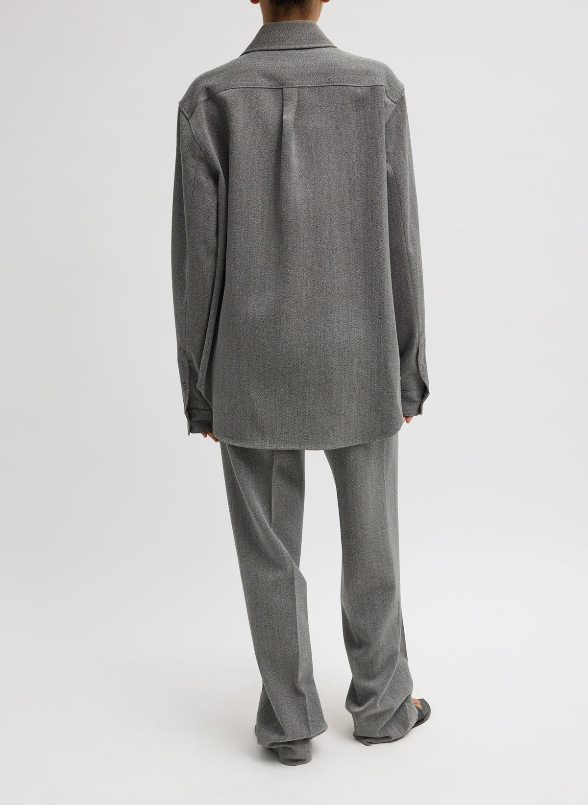 Structured Wool Zipper Jacket Grey Multi - Tibi