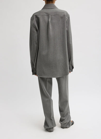Structured Wool Zipper Jacket Grey Multi - Tibi