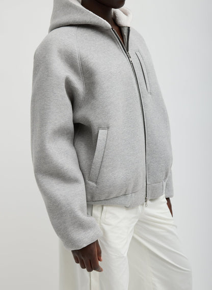 Compact Tech French Terry Zip Up Hoodie Heather Grey - Tibi