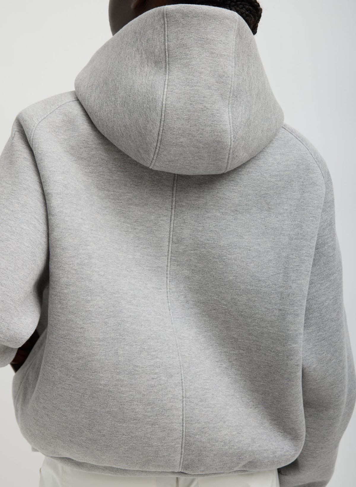 Compact Tech French Terry Zip Up Hoodie Heather Grey - Tibi