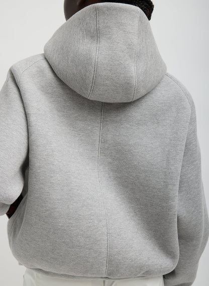 Compact Tech French Terry Zip Up Hoodie Heather Grey - Tibi