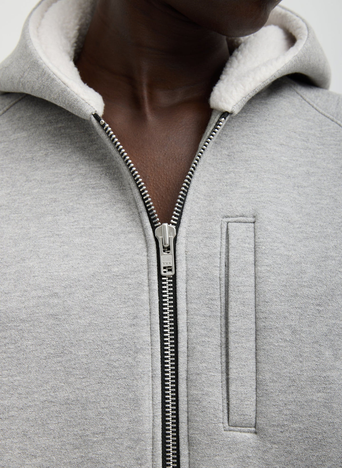 Compact Tech French Terry Zip Up Hoodie Heather Grey - Tibi