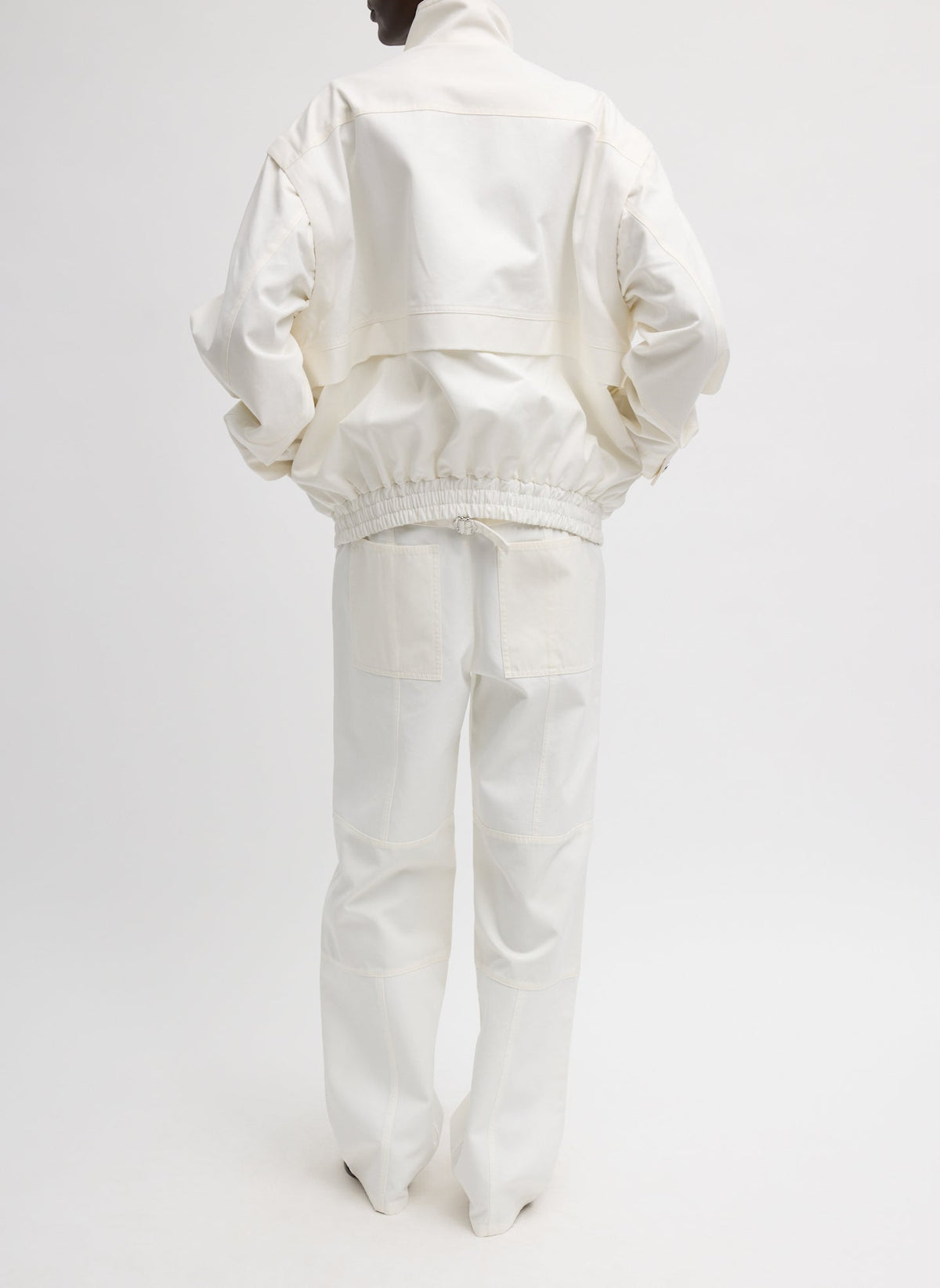 Patchwork Twill Slicker Jacket White - Tibi