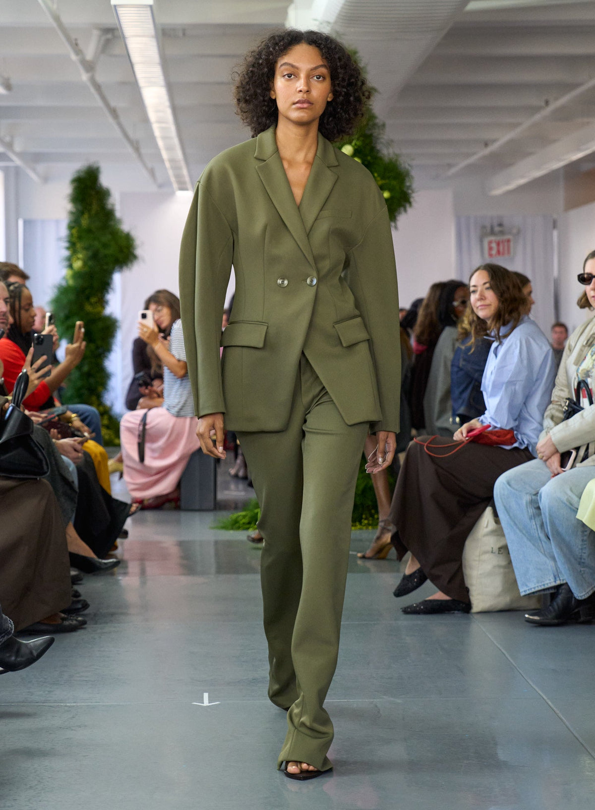 Spring Bonded Twill Sculpted Blazer Nori Green - Tibi