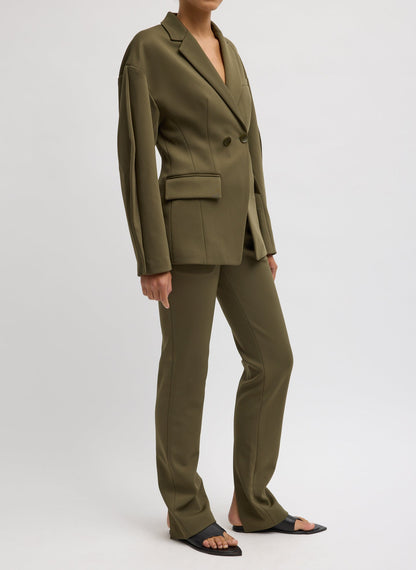 Spring Bonded Twill Sculpted Blazer Nori Green - Tibi