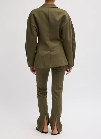Spring Bonded Twill Sculpted Blazer Nori Green - Tibi