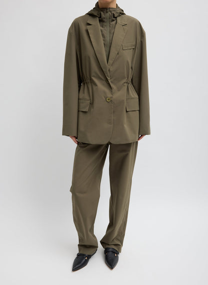 Tech Suiting Anorak Blazer With Zip Off Vest Dark Hazelnut - Tibi