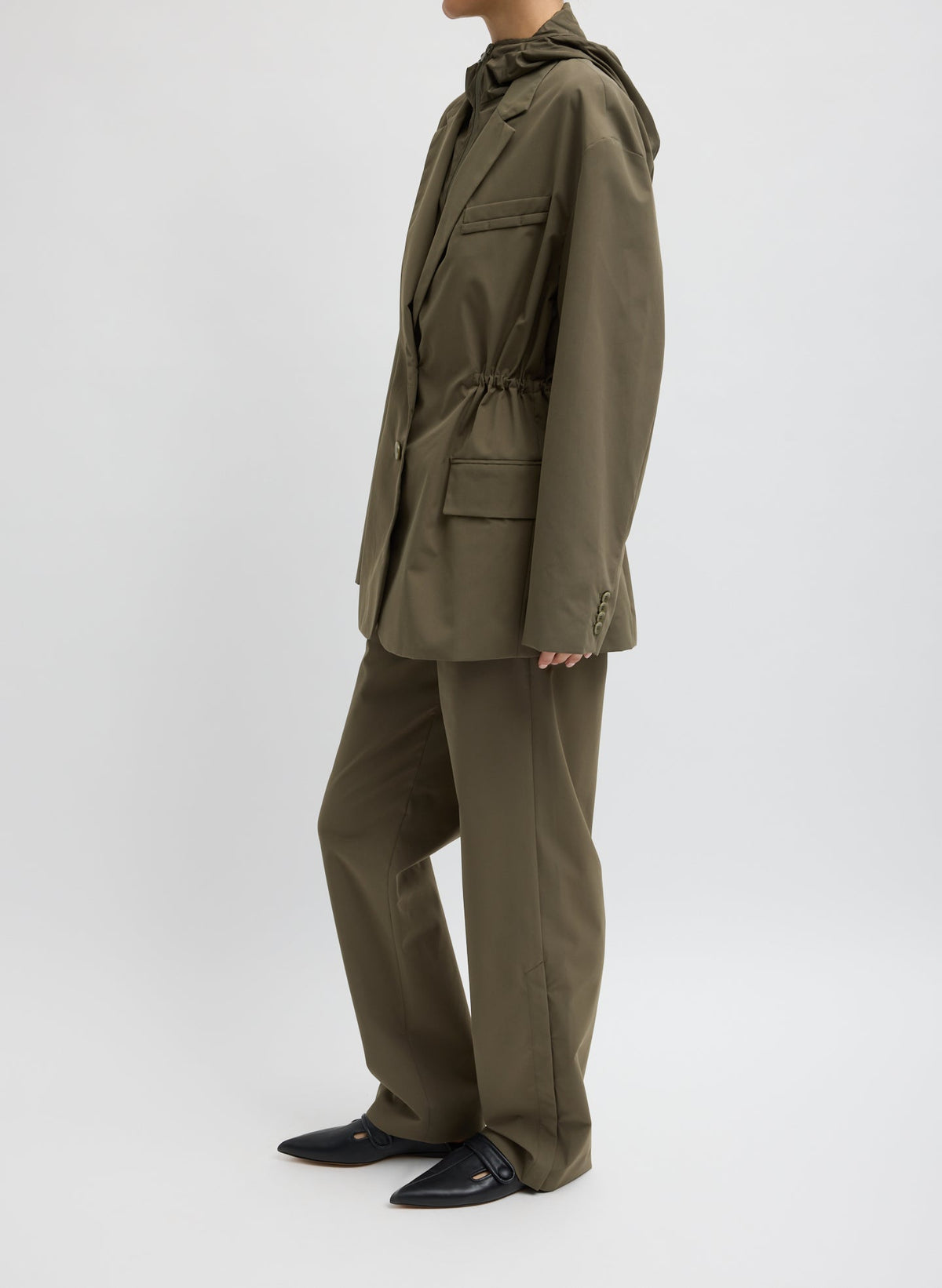 Tech Suiting Anorak Blazer With Zip Off Vest Dark Hazelnut - Tibi