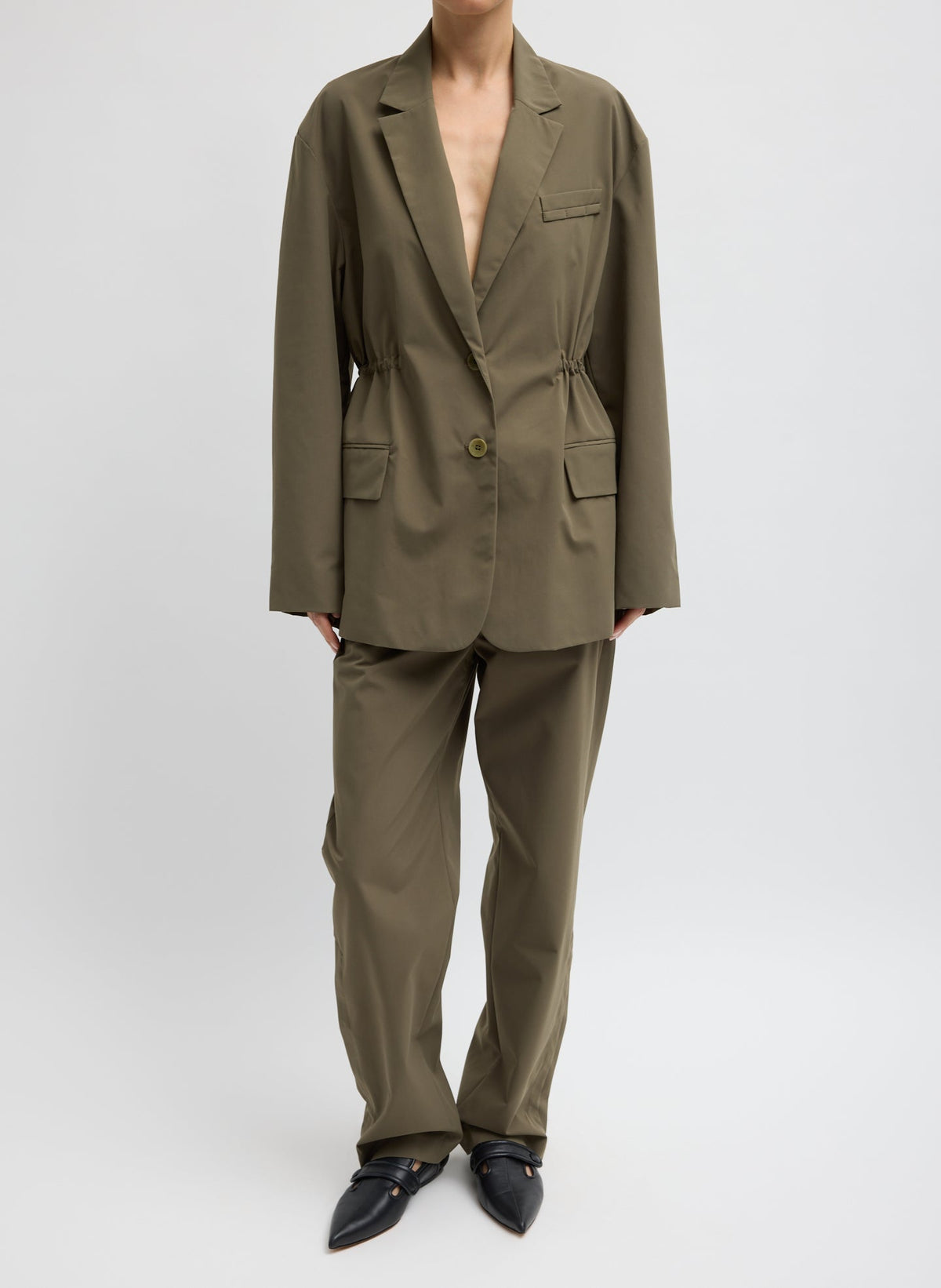 Tech Suiting Anorak Blazer With Zip Off Vest Dark Hazelnut - Tibi