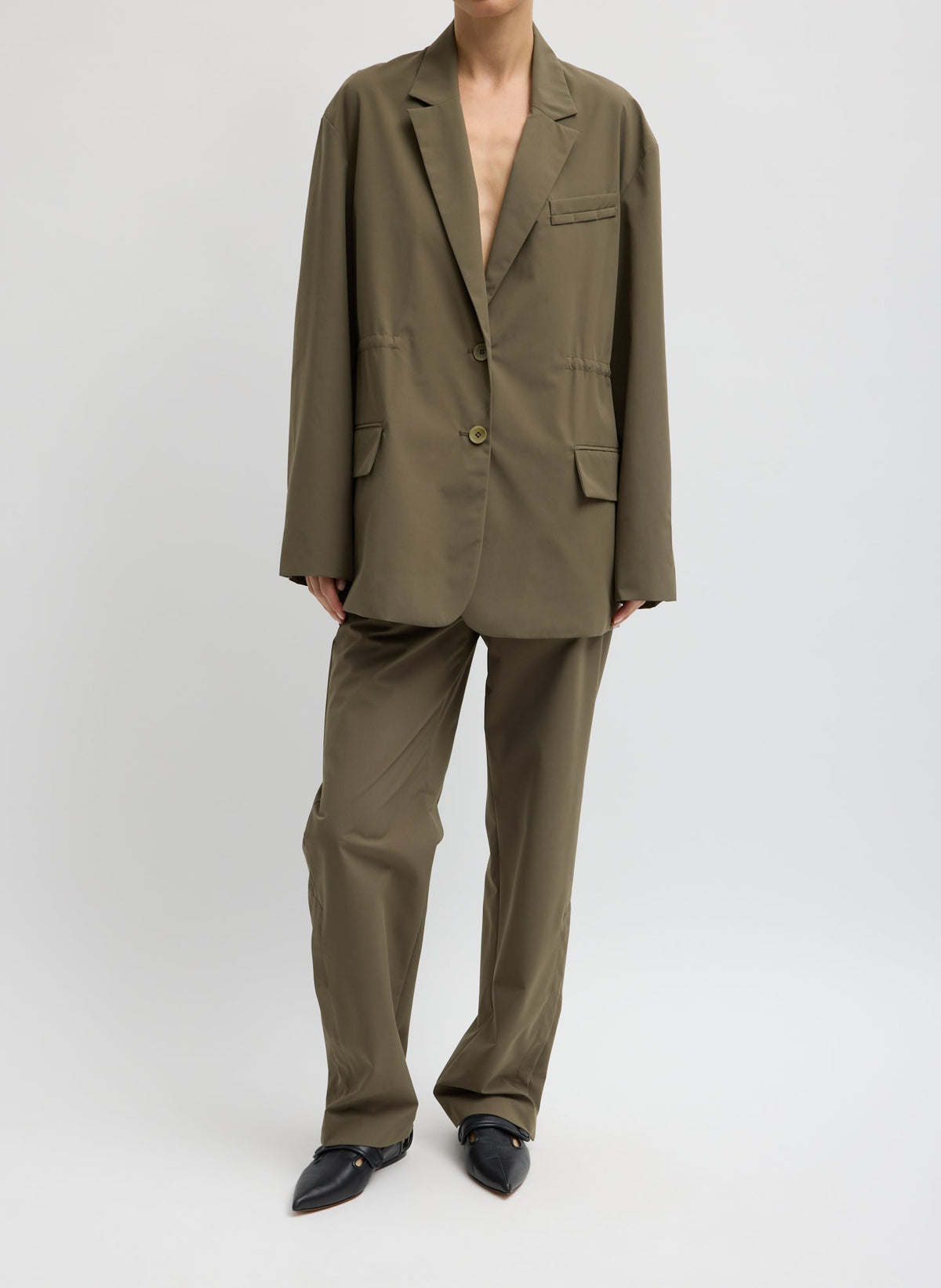 Tech Suiting Anorak Blazer With Zip Off Vest Dark Hazelnut - Tibi